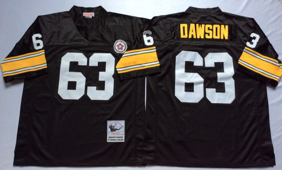 Men NFL Pittsburgh Steelers #63 Dawson black Mitchell Ness jerseys